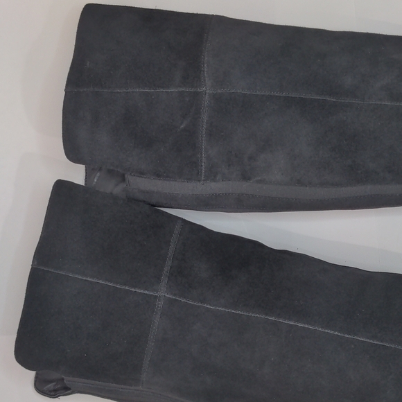 𝅺marc Fisher Over The Knee Black Suede Heel Boots 6.5 - Picture 3 of 12